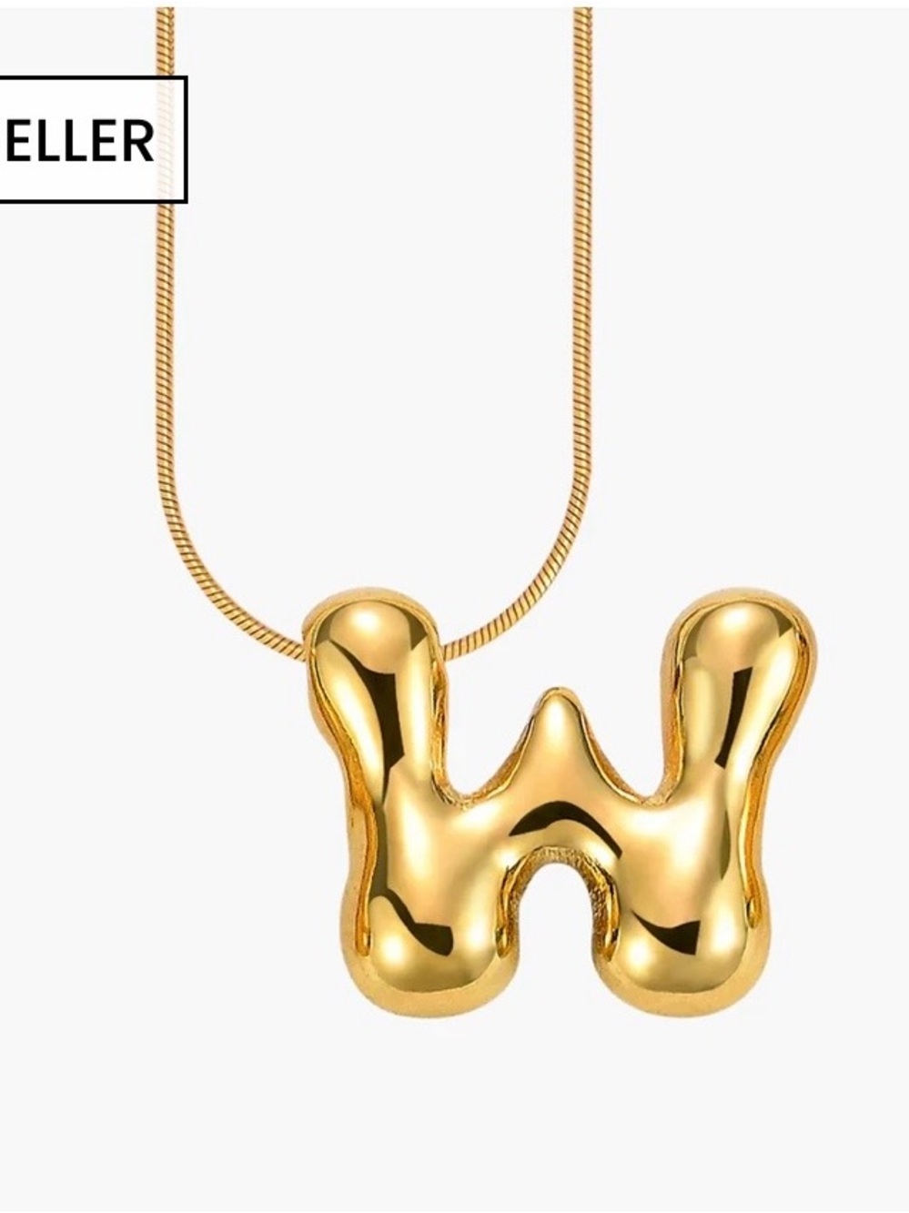 NWT Cape Diablo by Anthropologie Bubble Initial Necklace “W”